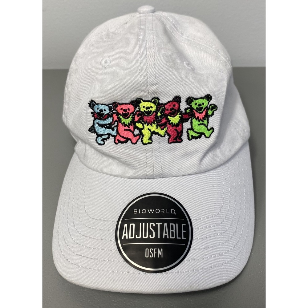 Grateful Dead Dancing Bears Baseball Hat Cap Strapback White
